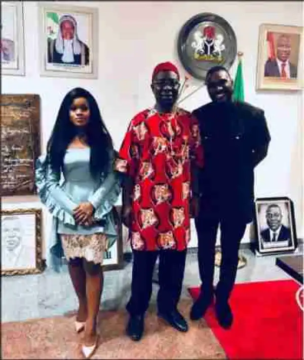 #BBNaija: Deputy Senate President, Ike Ekweremadu Hosts Ex-Bbnaija Housemates Ceec And Angel